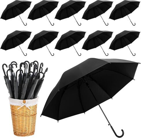 Wedding Stick Umbrellas Bulk, 40 Inch Large Canopy Umbrellas with Woven Rattan Basket Windproof Rainproof in Saudi Arabia