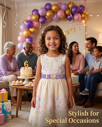 Toddler Girl Belt | Adjustable Elastic Waist Belts for Girls | Heart Buckle Stretch Dress Belt for Dress Jeans Pants (6pack) in Saudi Arabia