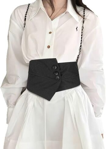 Women's Wide Elastic Waist Belt - Fashionable PU Leather Decorative Accessory Adjustable Tie Design Perfect in Kuwait
