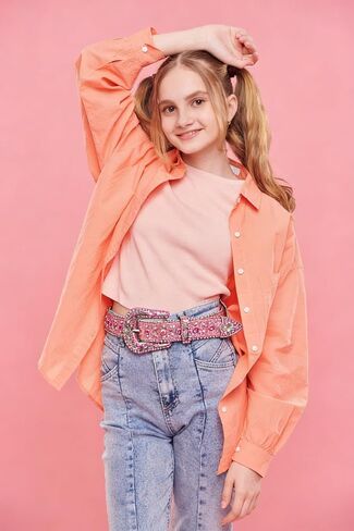 Jastore Kids Rhinestone Western Belt Girl Boys Cowboy Cowgirl Belts with Bling Diamond Studded Leather Belt for Jeans in Kuwait