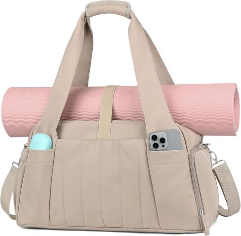 Marvolia Gym Bag for Women with Yoga Mat Holder, Sports Duffle Bag for Travel with Shoes Compartment, Tote Bag with Wet Pocket for Yoga Workout, Dance in Saudi Arabia