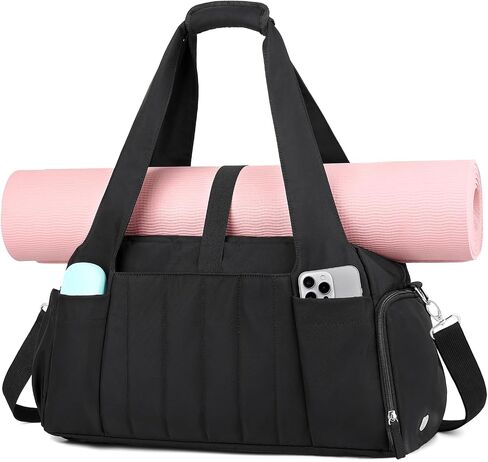 Marvolia Gym Bag for Women with Yoga Mat Holder, Sports Duffle Bag for Travel with Shoes Compartment, Tote Bag with Wet Pocket for Yoga Workout, Dance in Saudi Arabia