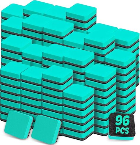 96 Pack Cube Dry Erase Erasers, Mini Magnetic Whiteboard Dry Erasers Chalkboard Cleaner Wiper for Classroom, School, Home, and Office Supplies in Saudi Arabia