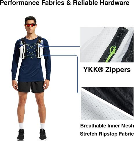 Trail Running Vest Hydration Pack with Two 500ml (17 floz) Soft Flasks, Lightweight Nylon Running Backpack for Men and Women in Saudi Arabia