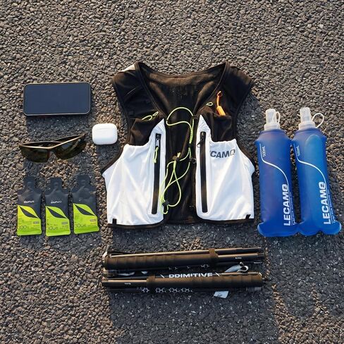 Trail Running Vest Hydration Pack with Two 500ml (17 floz) Soft Flasks, Lightweight Nylon Running Backpack for Men and Women in Saudi Arabia