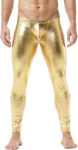 DTODWW Men's Faux Leather Activewear Leggings Slim Fit Tight Pants Long PU Pants for Men Clubwear in Saudi Arabia