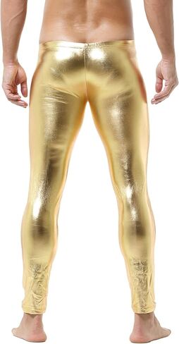 DTODWW Men's Faux Leather Activewear Leggings Slim Fit Tight Pants Long PU Pants for Men Clubwear in Saudi Arabia
