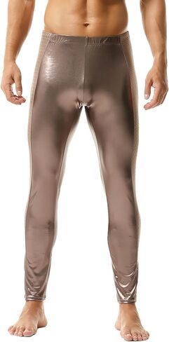 DTODWW Men's Faux Leather Activewear Leggings Slim Fit Tight Pants Long PU Pants for Men Clubwear in Saudi Arabia
