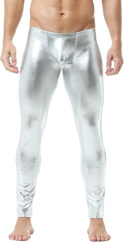 DTODWW Men's Faux Leather Activewear Leggings Slim Fit Tight Pants Long PU Pants for Men Clubwear in Saudi Arabia
