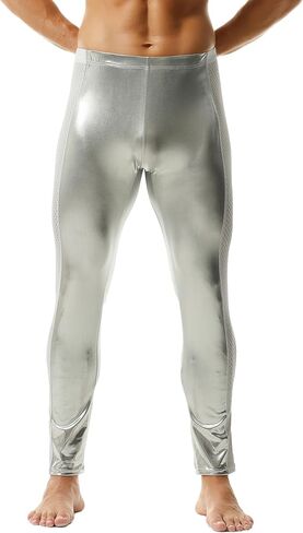 DTODWW Men's Faux Leather Activewear Leggings Slim Fit Tight Pants Long PU Pants for Men Clubwear in Saudi Arabia