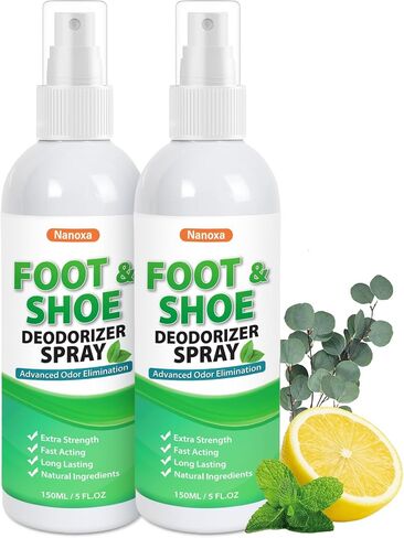 Shoe Deodorizer Spray, 5 fl oz Powerful Foot & Shoe Odor Eliminator, Foot Spray for Smelly Feet, Fast-Acting & Long-Lasting Shoe Freshener Spray for Shoes, Gym Bags, Helmets in Saudi Arabia