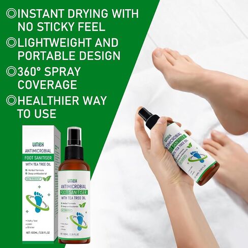 2PCS Foot Spray with Tea Tree Oil,Tea Tree Oil Feet Spray,Foot & Shoe Freshness,Quick-Drying and Travel in Saudi Arabia
