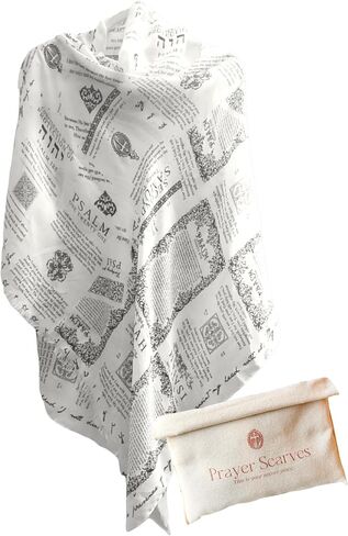 Protection Bible Verse Shawl with Psalm 91 – Vintage Scripture Scarf with 7 Bible Verses, Christian Gift Women in Saudi Arabia