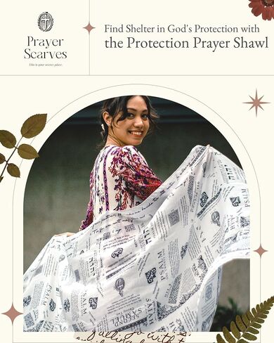 Protection Bible Verse Shawl with Psalm 91 – Vintage Scripture Scarf with 7 Bible Verses, Christian Gift Women in Saudi Arabia