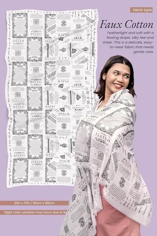 Protection Bible Verse Shawl with Psalm 91 – Vintage Scripture Scarf with 7 Bible Verses, Christian Gift Women in Saudi Arabia