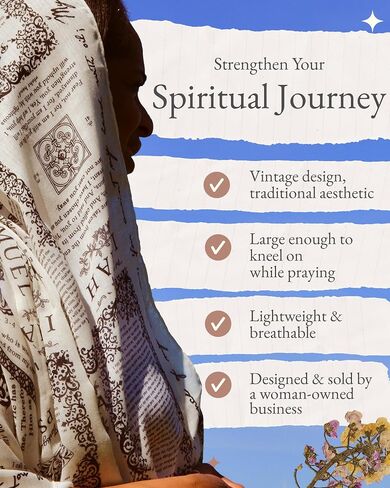 Protection Bible Verse Shawl with Psalm 91 – Vintage Scripture Scarf with 7 Bible Verses, Christian Gift Women in Saudi Arabia