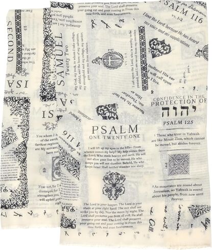 Protection Bible Verse Shawl with Psalm 91 – Vintage Scripture Scarf with 7 Bible Verses, Christian Gift Women in Saudi Arabia