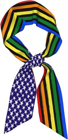 Flag Purse Scarf Patriotic Head Scarves Fashion Satin Hair Neck Scarf for Handbag Accessories in Saudi Arabia