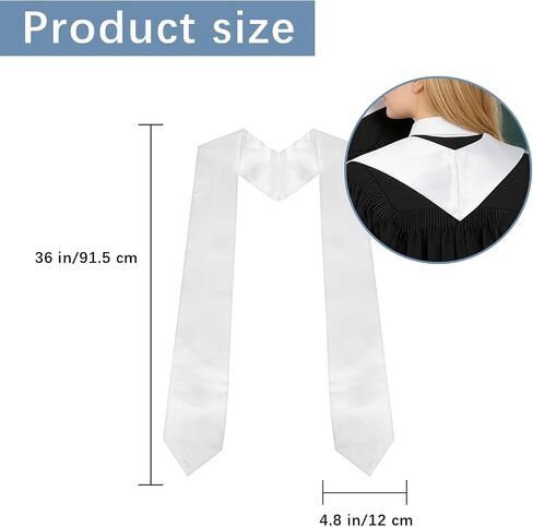 3 PCS white graduation stole bulk Unisex Adults 70 Inches 2026 Plain sash sublimation graduation stole blank to write on for High School and College in Saudi Arabia