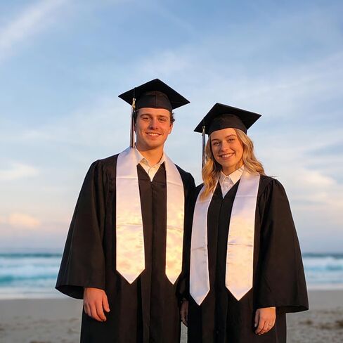3 PCS white graduation stole bulk Unisex Adults 70 Inches 2026 Plain sash sublimation graduation stole blank to write on for High School and College in Saudi Arabia