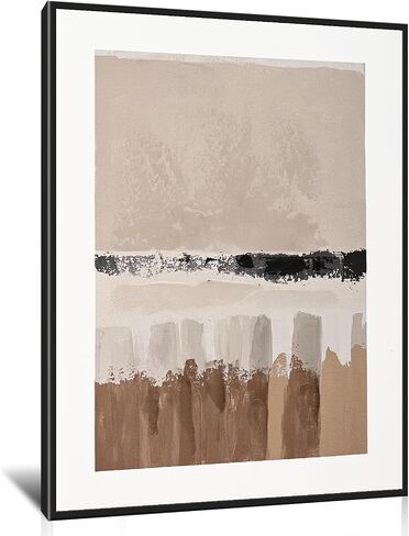 Poemwish Minimalist Canvas Wall Art, Earth Tone Bathroom Wall Decor, Textured Geometric Wall Decor for Bedroom, Abstract Layered Painting in Neutral Tones in Saudi Arabia