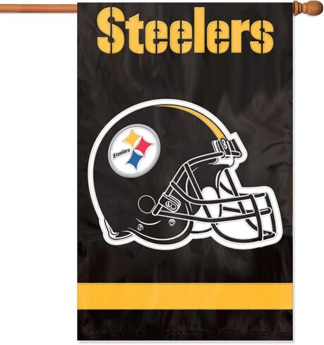 Party Animal Pittsburgh Steelers Banner NFL Flag, Black 44" x 28" in Saudi Arabia
