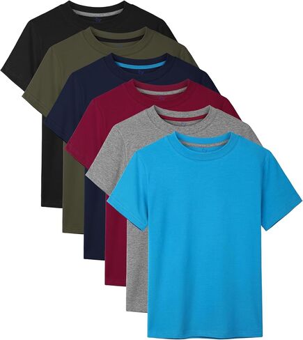 HoeVou 6 Pack Boys Shirts Cotton Short Sleeve T-Shirts for Boys Kids Tees Clothes Summer Tops in Kuwait