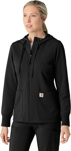 سترة Carhartt Layers للسيدات بسحاب كامل بغطاء للرأس، أسود، XS in Kuwait