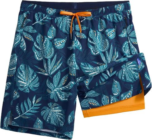 maamgic Mens Swim Trunks 9" with Zipper Pockets, Quick Dry Board Shorts, 4-Way Stretch Compression Lined Bathing Suits in Kuwait
