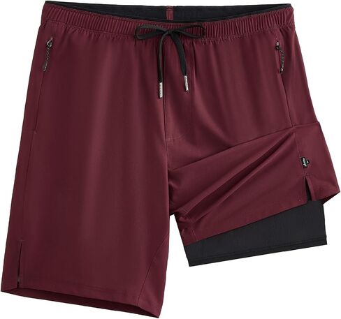 maamgic Mens Swim Trunks 9" with Zipper Pockets, Quick Dry Board Shorts, 4-Way Stretch Compression Lined Bathing Suits in Kuwait