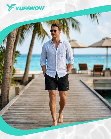 5 Inches Men Swim Trunks with Mesh Lining and Quick Dry Pockets for Board Beach Gym Running in Kuwait