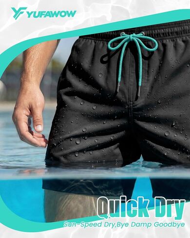 5 Inches Men Swim Trunks with Mesh Lining and Quick Dry Pockets for Board Beach Gym Running in Kuwait