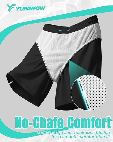 5 Inches Men Swim Trunks with Mesh Lining and Quick Dry Pockets for Board Beach Gym Running in Kuwait