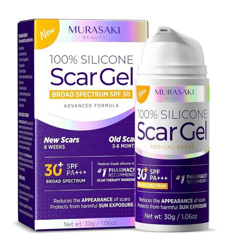 Silicone Scar Gel Scar Cream: SPF 30 Advanced Medical-Grade Formula for Surgical Scars, C-Section, Stretch Marks, Acne, Burns, Keloids, Old & New Scars – Broad Spectrum UV Protection 1.06oz (30g) in Saudi Arabia