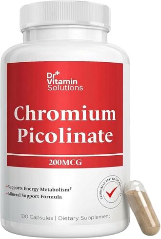 Chromium Picolinate 200 mcg Capsules – Essential Trace Mineral Supplement for Carbohydrate, Sugar & Energy Metabolism Support – Mineral Co-Factor Formula, Non-GMO, 100 Capsules, 100-Day Supply in Saudi Arabia
