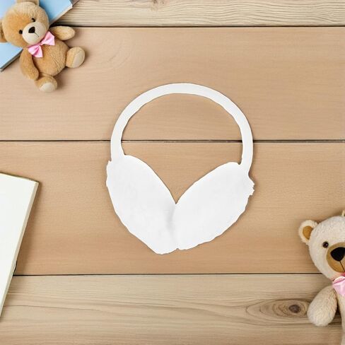 PartyKindom 2pcs Ear Muffs Cold Weather White Knitted Plush Lined Ear Warmers Headband for Boys Outdoor Protection in Kuwait