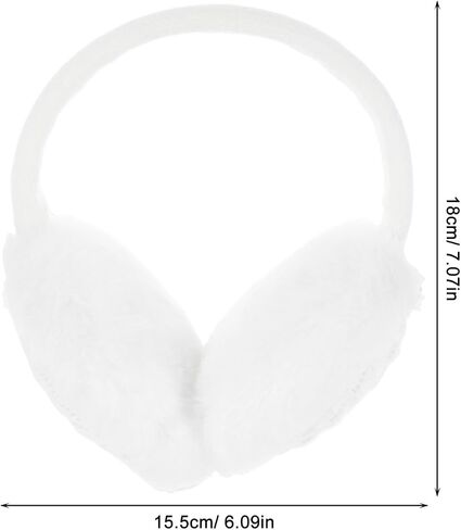 PartyKindom 2pcs Ear Muffs Cold Weather White Knitted Plush Lined Ear Warmers Headband for Boys Outdoor Protection in Kuwait