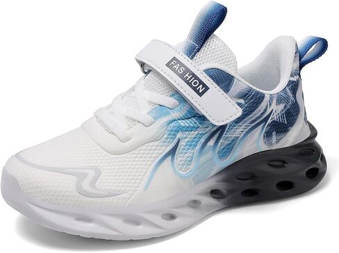 GLMYML Boys Sneakers Girls Kids Running Shoes, Breathable Mesh Hook & Loop Non-Slip Lightweight Athletic Sports Shoes for Toddler Little Big Kid in Saudi Arabia