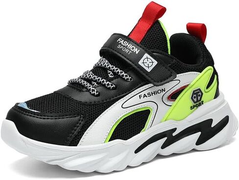 GLMYML Boys Sneakers Girls Kids Running Shoes, Breathable Mesh Hook & Loop Non-Slip Lightweight Athletic Sports Shoes for Toddler Little Big Kid in Saudi Arabia