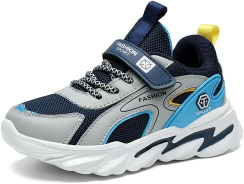 GLMYML Boys Sneakers Girls Kids Running Shoes, Breathable Mesh Hook & Loop Non-Slip Lightweight Athletic Sports Shoes for Toddler Little Big Kid in Saudi Arabia