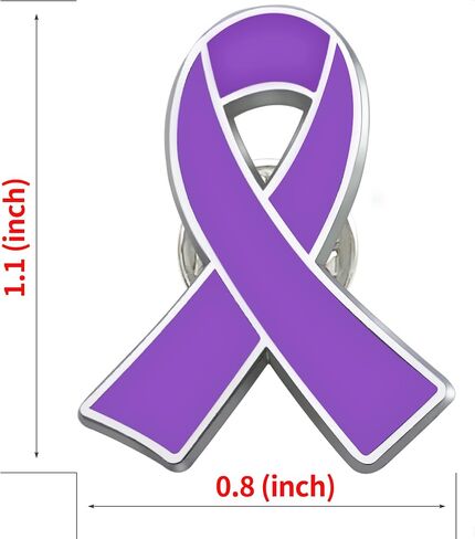 purple ribbon awareness enamel lapel pin for pancreatic cancer Alzheimer's disease against domestic violence brooch pins badge bulk in Kuwait