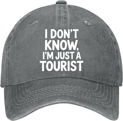 I Don't Know I'm Just A Tourist Hats for Mens Fashion Washed Distressed in Kuwait