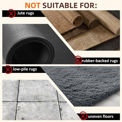 Rug Grippers 24PCS, Trapezoid Non Slip Rug Pads, Reusable Washable PU Carpet Tape, Strong Adhesive Rug Corner Tape for Hardwood Floors Tile Laminate Marble, Black in Saudi Arabia