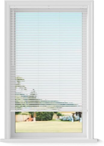 Lumino - Cordless Light Filtering Mini Blinds for Indoor Windows - 18'' W x 36'' L - White, 1" Vinyl Slats, Smooth Lift Operation, Horizontal Window Blinds for Home in Saudi Arabia
