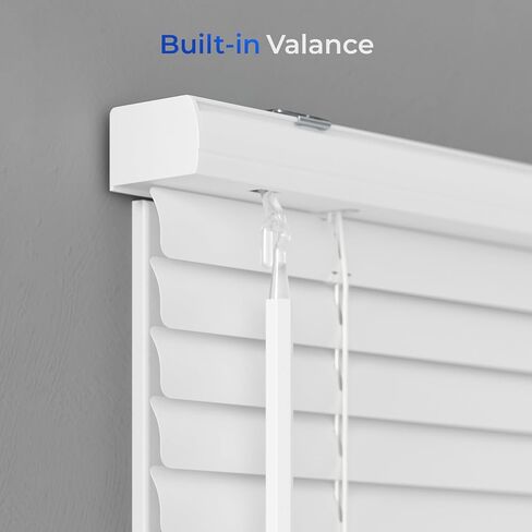Lumino - Cordless Light Filtering Mini Blinds for Indoor Windows - 18'' W x 36'' L - White, 1" Vinyl Slats, Smooth Lift Operation, Horizontal Window Blinds for Home in Saudi Arabia