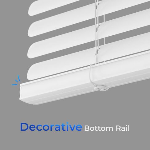 Lumino - Cordless Light Filtering Mini Blinds for Indoor Windows - 18'' W x 36'' L - White, 1" Vinyl Slats, Smooth Lift Operation, Horizontal Window Blinds for Home in Saudi Arabia