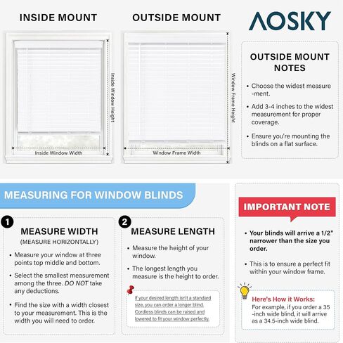 ستارة خشبية صناعية لاسلكية - ستائر خشبية AOSKY مقاس 2 بوصة لغرفة المعيشة، ظلال نافذة آمنة للحيوانات الأليفة لغرفة النوم والحمام، سهلة التركيب، بيضاء، 34 بوصة عرض × 60 بوصة ارتفاع in Kuwait
