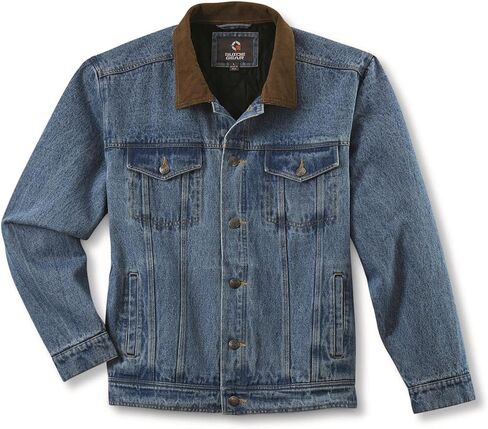 Guide Gear Men’s Quilt-Lined Denim Jacket 2.0; Cotton Button Down Cowboy Jean Coat in Saudi Arabia