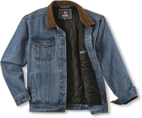 Guide Gear Men’s Quilt-Lined Denim Jacket 2.0; Cotton Button Down Cowboy Jean Coat in Saudi Arabia