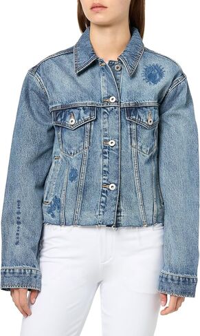 HUGO Women's Anouk Cropped Jean Jacket in Kuwait